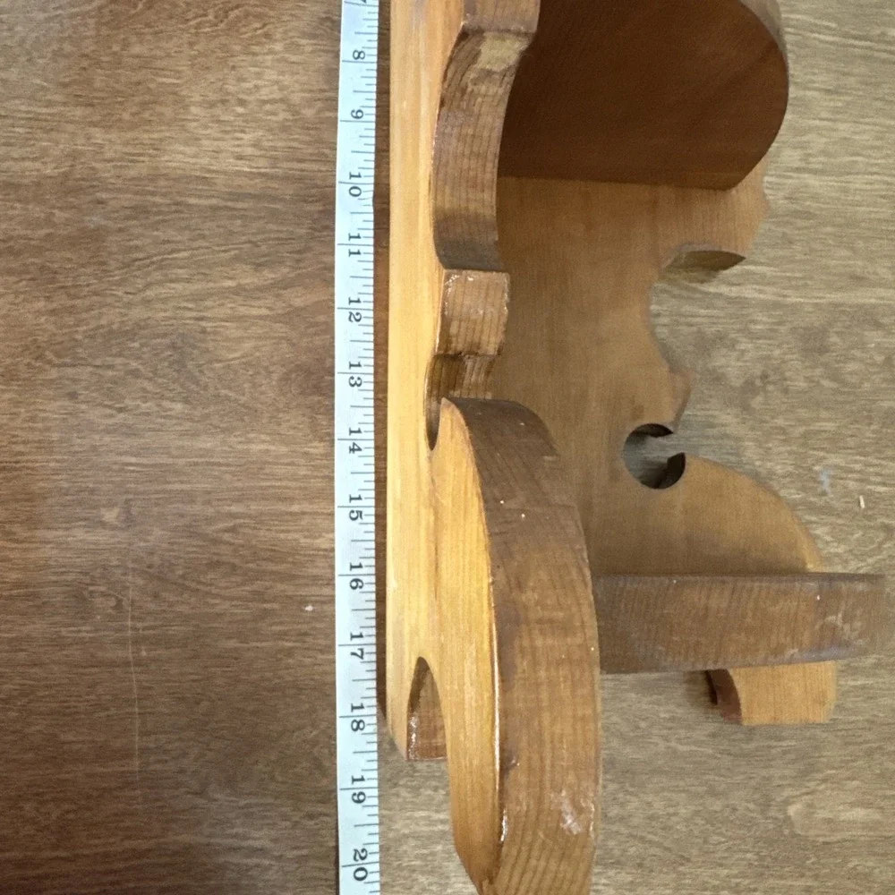 Vintage Wooden Corner Shelf Trinkets 3 Shelves Cottage Core Farmhouse